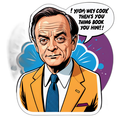 Retro tegneserie klistremerke av Harris Yulin