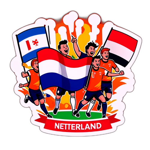 Fans die juichen voor Nederland vs Malta