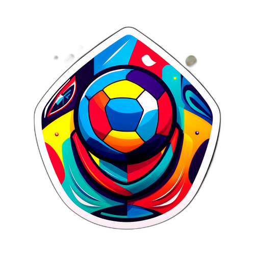 Fargerik abstrahert PL-logo med fotballelementer