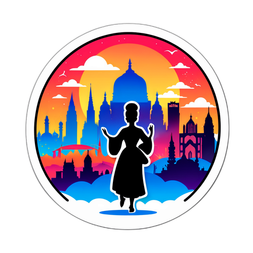 Яскравий наклейка з силуетом Батайська