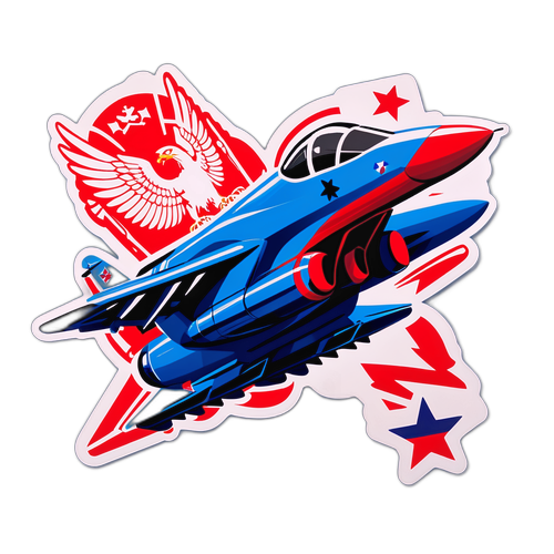 Rosyjskie samoloty bojowe w dynamicznej ilustracji