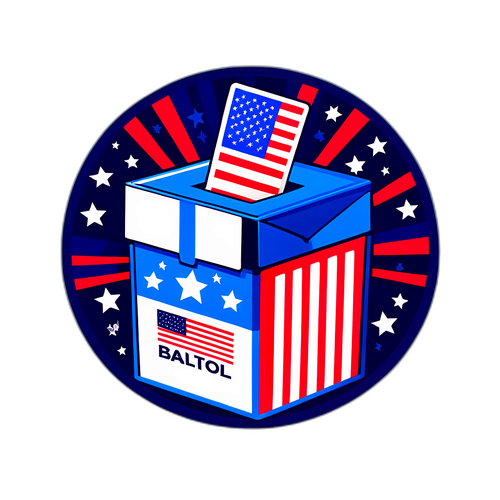 Ballot Box Sticker for Civic Engagement