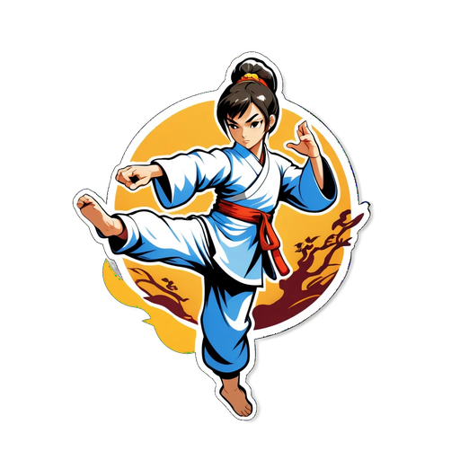 Unleash Your Inner Warrior: The Stunning Kung Fu Girl Sticker That Will Empower You!