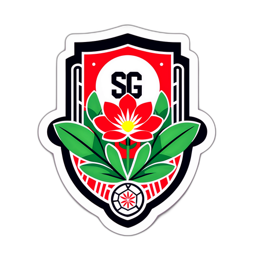 Sticker con el escudo del São Paulo FC y elementos naturales