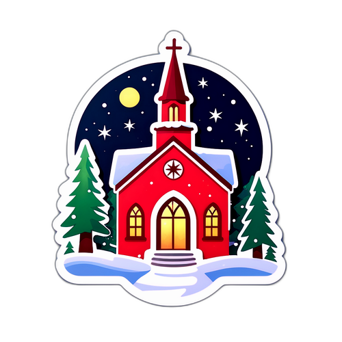 Masayang Winter Church Scene