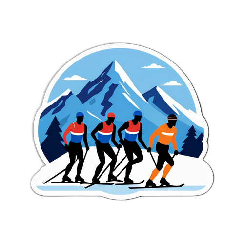 Autocollant sur le relais mixte en biathlon