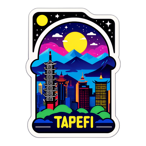 台北夜景貼紙