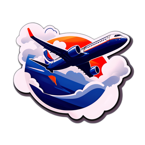 Логотип Аэрофлота с изображениями самолетов, пролетающих через облака