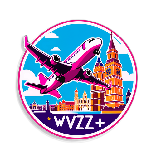 Αεροπορικό αυτοκόλλητο Wizz Air με πολιτιστικά μνημεία