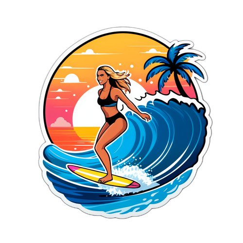 Vennlig Surfing Sticker