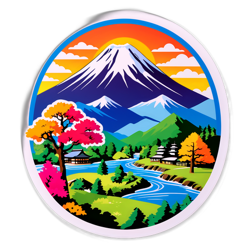 長野県の四季を表現した風景デザイン