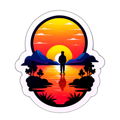 Stiker Reflektif Matahari Terbenam