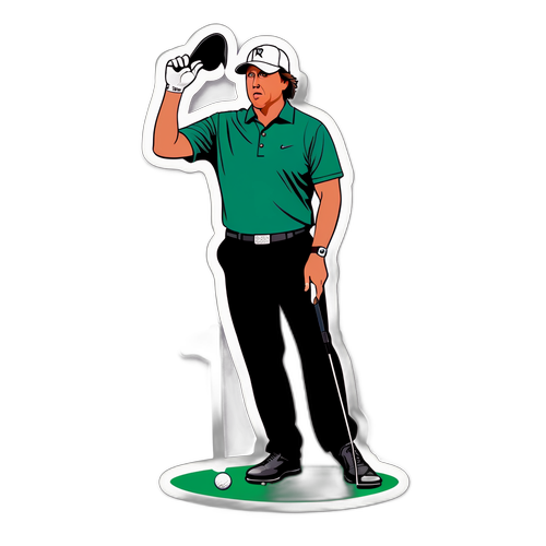 Elegant golfpose med Phil Mickelson