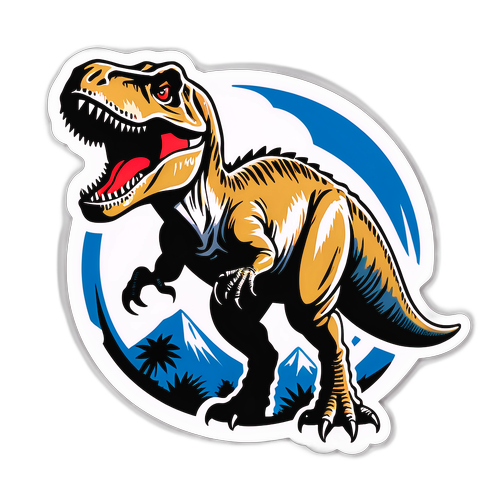 Iconische T-Rex Sticker in Jurassic World Thema