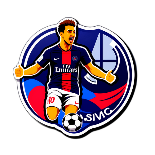 מדבקה חוגגת את הכדורגל עם PSG