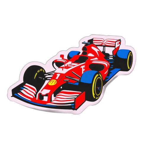 F1 Saison Sticker mit stilisiertem Rennstrecke und F1-Autos