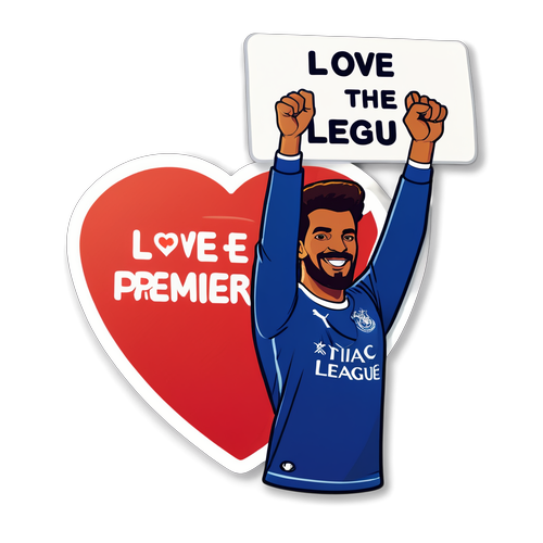 Sticker cánh tay fan với khẩu hiệu "Yêu Premier League!"