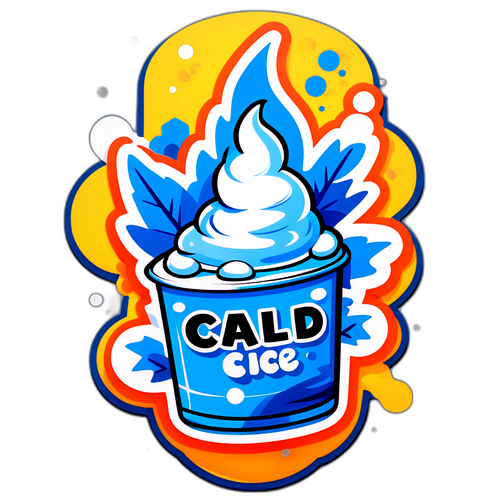 Wielki, odważny naklejka uliczna z napisem 'Ice Cold'