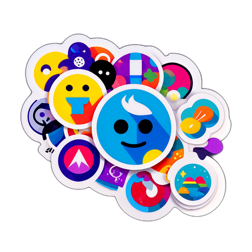 Farverig Collage Sticker