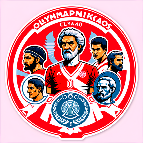 Στιγμιότυπο του Ολυμπιακού με διάσημες φιγούρες από αρχαίους Ολυμπιονίκες