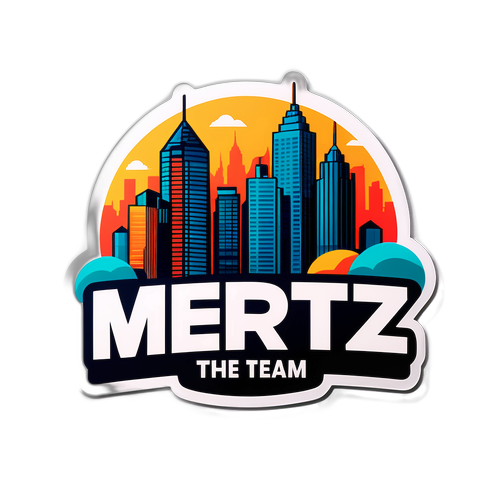 Сучасна графіка команди Mertz на фоні міського ландшафту