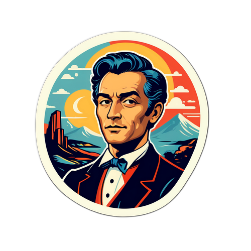 Adesivo Vintage Ispirato allo Stile Artistico di Tomasi