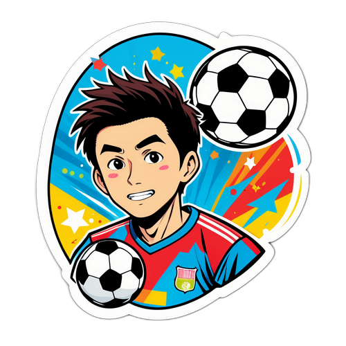 キョウゴ・フルハシのサッカーポップアートステッカー