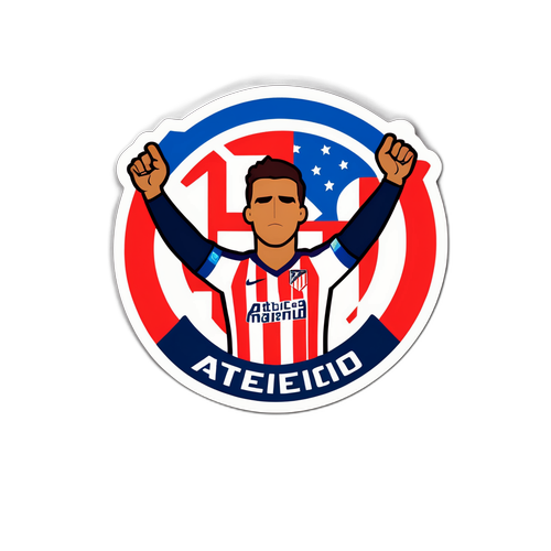 สติกเกอร์ที่แสดงถึงการต่อสู้ในสนามฟุตบอล โดยมี Atlético Madrid เป็นตัวละครหลัก