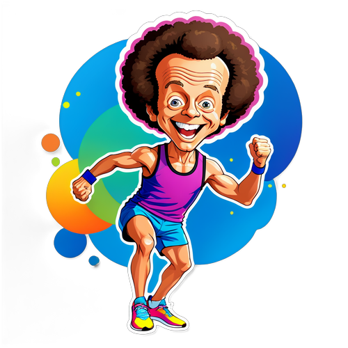 Upplev Energin! Richard Simmons Sticker Design Som Inspirerar Rörelse och Glädje!