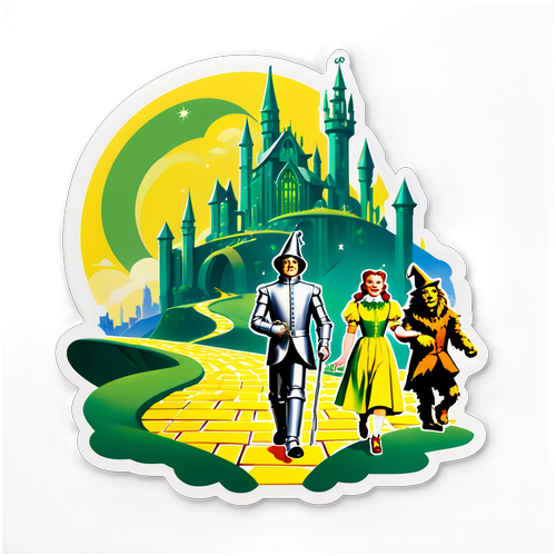 Magical Sticker ng Wizard of Oz: Tuklasin ang Lihim ng Dilaw na Brick Road at Emerald City!