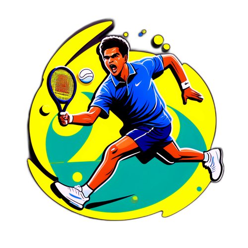 Sticker ya Carlos Alcaraz Katika Hatua ya Tenisi