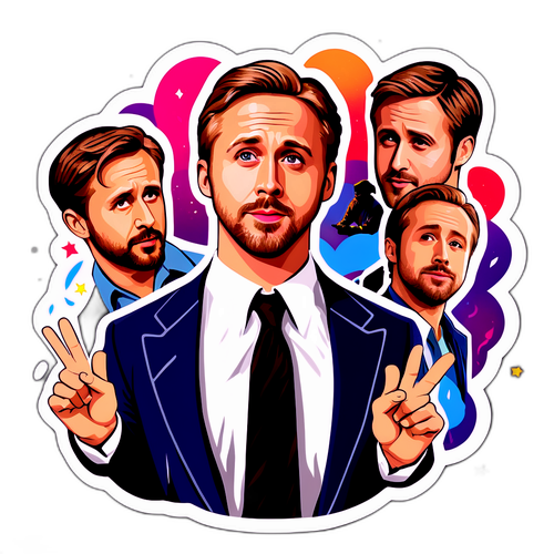 Иллюстрация Райана Гослинга в разных ролях