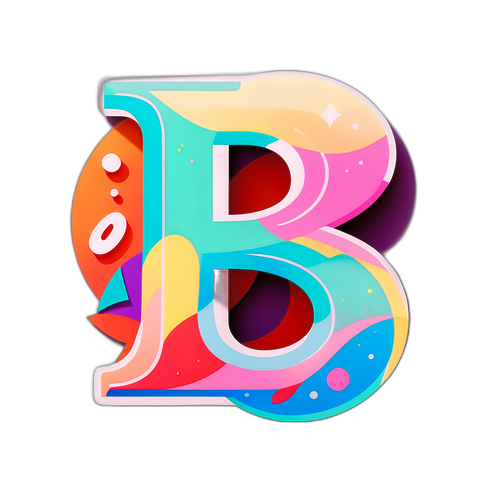 रंग-बिरंगी अक्षर 'B' का डिजाइन