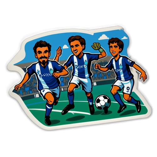 Ilustração de Momentos Famosos do Futebol do Porto