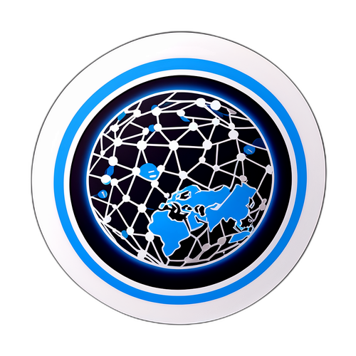 블록체인 기술과 리플 로고로 연결된 현대적인 스티커