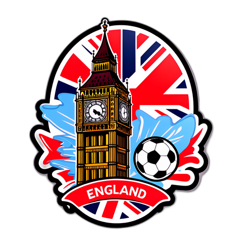 Stiker Budaya Sepak Bola Inggris dengan Big Ben