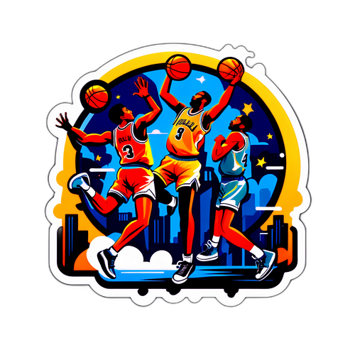 Retro Basketball Sticker