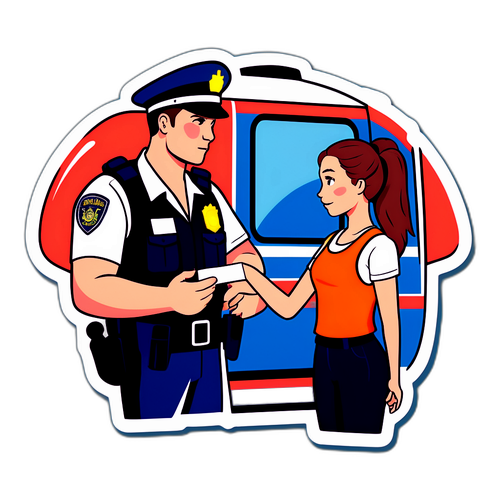 火车警察与女性乘客的温馨时刻