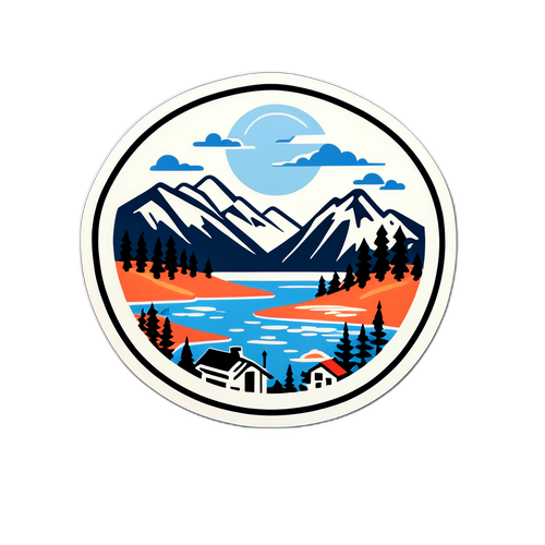 Nordisk Landskap med Kulturelle Symboler