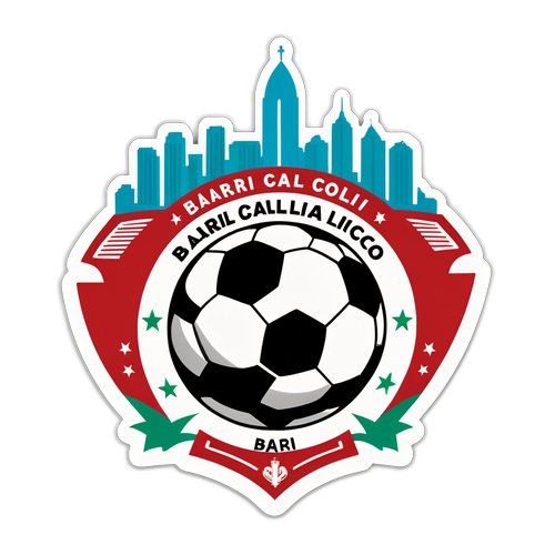 Emblema del Bari Calcio con skyline cittadino