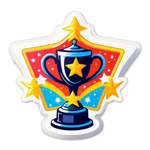 Felgekleurde sticker van de Conference League finale