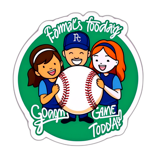Family Fun at Baseball Game Sticker