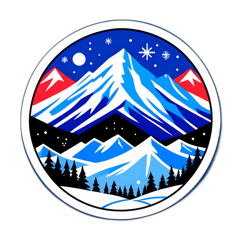 Sticker dedicat Davosului ca țară a minunilor de iarnă