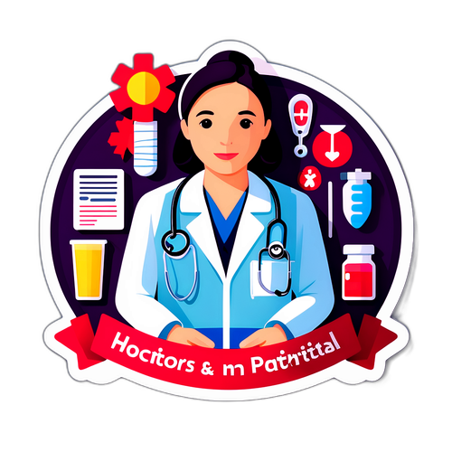 反对在医院使用AI的贴纸