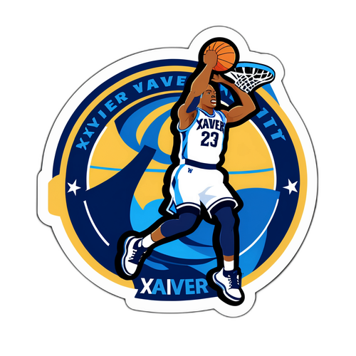 Xavier University Dunking Basketball Sticker