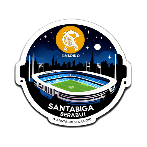 Seinäjokisen Santiago Bernabéu Stadionin tarra yöllä