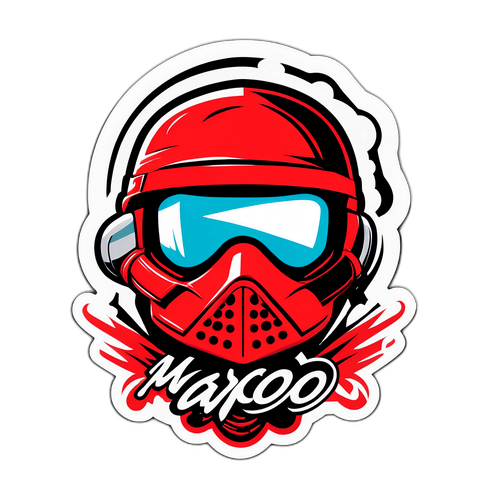 Sticker de 'Marcos Rojo' con fondo grunge y estilo urbano