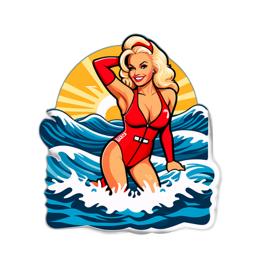 Nostalgisk Pamela Anderson klistremerke