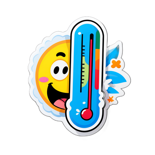 Masayang Sticker ng Thermometer