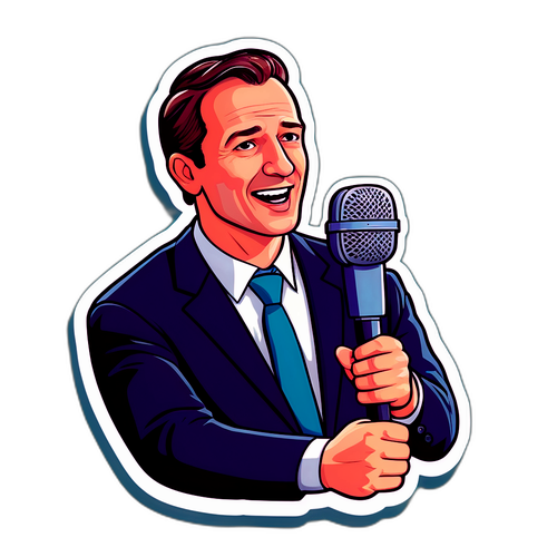 Sticker van Ward Nollet met een moderne microfoon